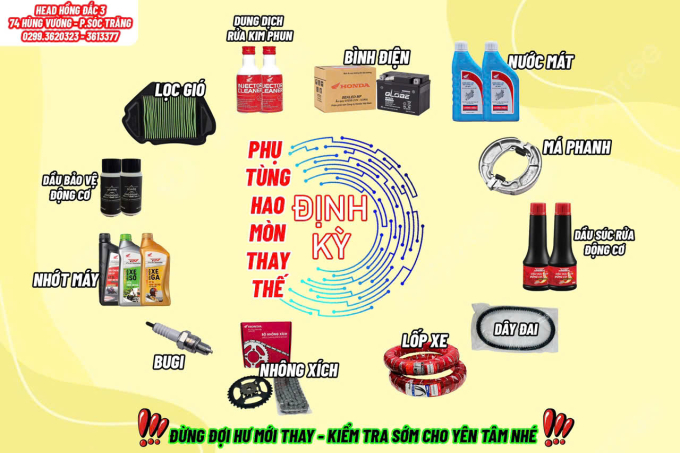  PHỤ TÙNG HAO MÒN – ĐỪNG QUÊN THAY ĐỊNH KỲ!