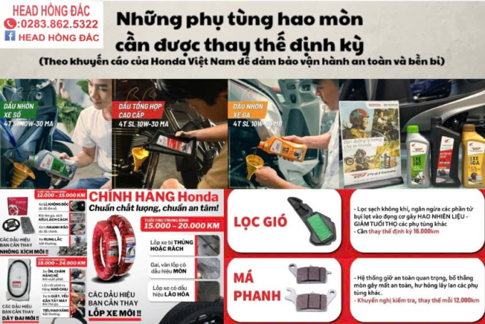 PHỤ TÙNG HAO MÒN CẦN THAY THẾ ĐỊNH KỲ