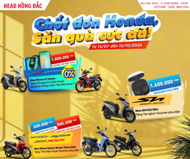 CHỐT ĐƠN HONDA – SĂN QUÀ CỰC ĐÃ đến15/10/2025
