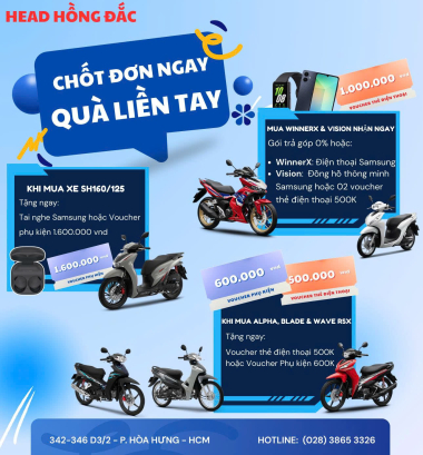 CHỐT ĐƠN NGAY – QUÀ LIỀN TAY tại HEAD HỒNG ĐẮC