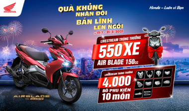 Honda Việt Nam dành ưu đãi hấp dẫn cho khách hàng mua xe Air Blade 150cc...