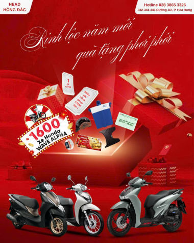 RINH LỘC NĂM MỚI – QUÀ TẶNG PHƠI PHỚI . MUA XE HONDA – NHẬN LỘC LIỀN...